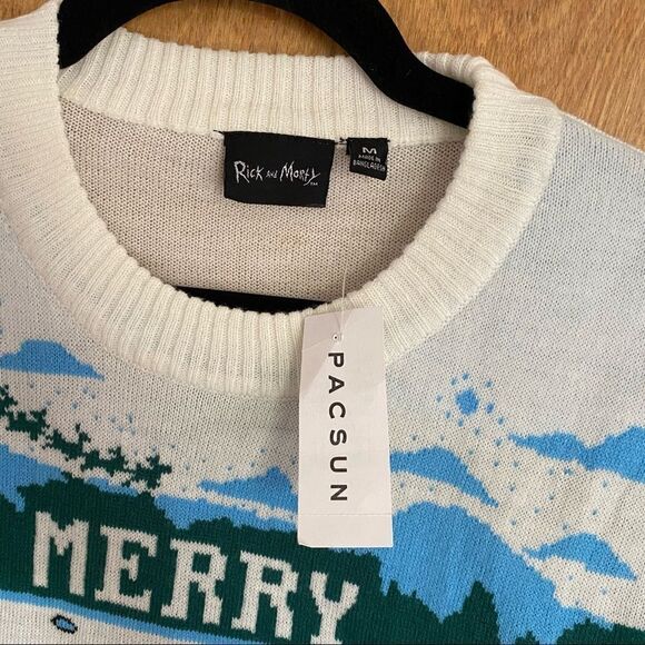 NWT Pacsun Merry Wreckedmas Rick and Morty Sweater - Picture 4 of 6